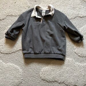 H&M Gray Sweatshirt with Cream Trim